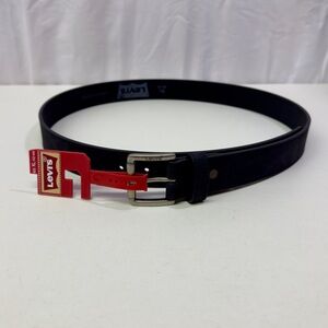Levi's Men's Black Leather Belt with Silver Buckle